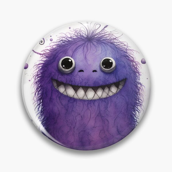 Item preview, The Cutest Purple Monster Watercolor Fun Line Art designed and sold by CGSGraphics.