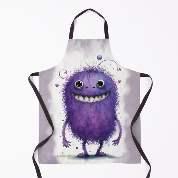 Item preview, The Cutest Purple Monster Watercolor Fun Line Art designed and sold by CGSGraphics.