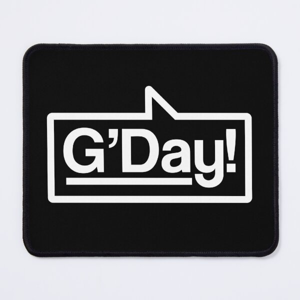 Item preview, G'Day - Talking Shirt (White on Black) designed and sold by Justin Ellis.