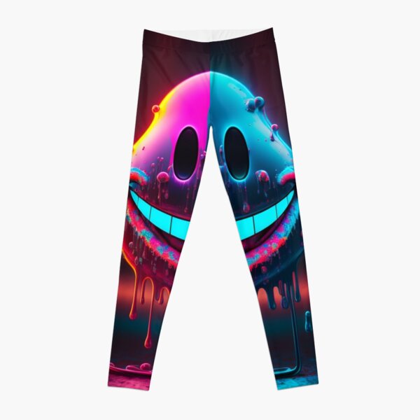 Happy Face Emojis Black Leggings – CoreyPaigeDesigns