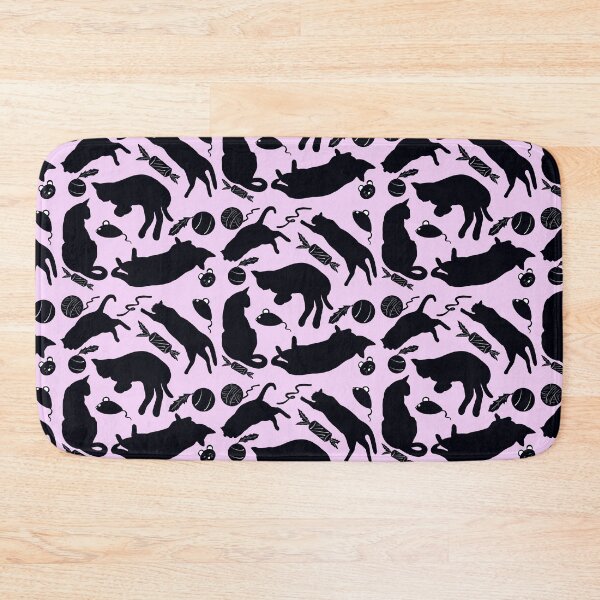Item preview, Black Cat Silhouette With Pink Background  designed and sold by missmann.