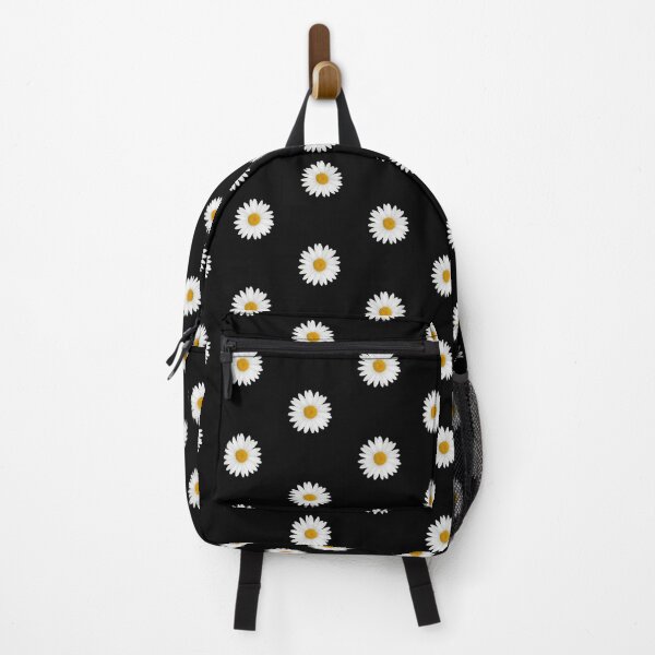 Item preview, White Daisy Flowers On Black Background designed and sold by TheCatmeow2000.
