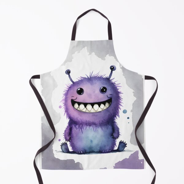 Item preview, The Cutest Purple Monster In the World Watercolor Fun Line Art designed and sold by CGSGraphics.