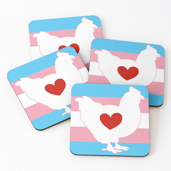 Item preview, Chicken Lover - LGBTQ Trans Flag Heart 01 Pink designed and sold by Puddmuppy.