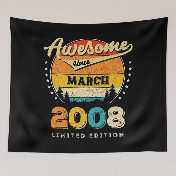 Item preview, Awesome Since March 2008 Vintage Birthday designed and sold by bretportmarow.