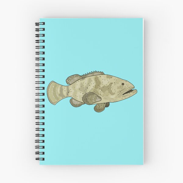 Item preview, Grouper fish cartoon illustration designed and sold by Misscartoon.