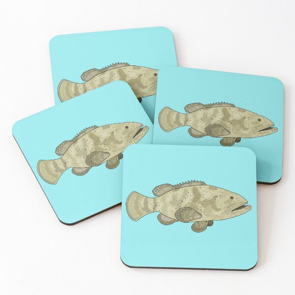 Item preview, Grouper fish cartoon illustration designed and sold by Misscartoon.