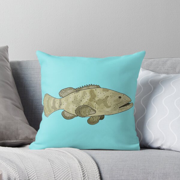 Item preview, Grouper fish cartoon illustration designed and sold by Misscartoon.