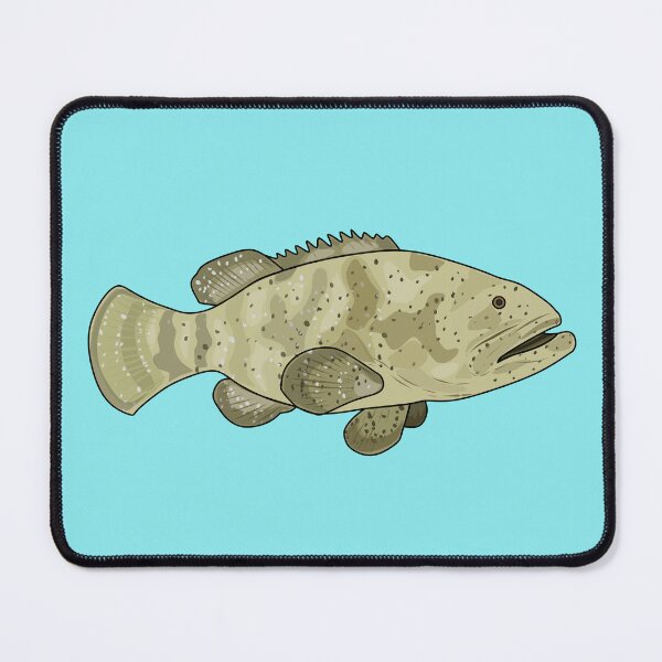 Item preview, Grouper fish cartoon illustration designed and sold by Misscartoon.