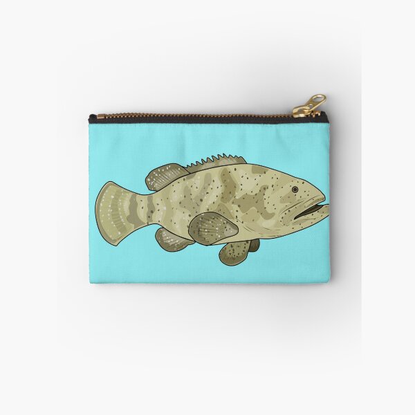 Item preview, Grouper fish cartoon illustration designed and sold by Misscartoon.