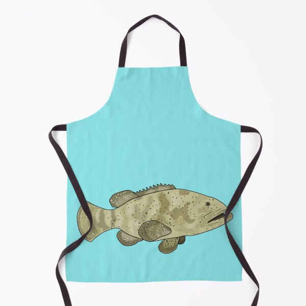 Item preview, Grouper fish cartoon illustration designed and sold by Misscartoon.