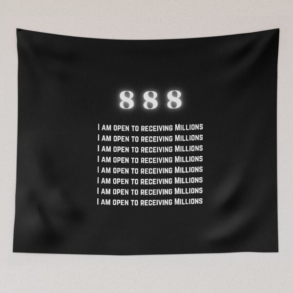 Item preview, Black 888 Afirmation Millions Black| 888 I Am| 888 Abundance| 888 Universe|888 Money| 888 Wealth| 888 Spirit| 888 Light designed and sold by DailySales8.