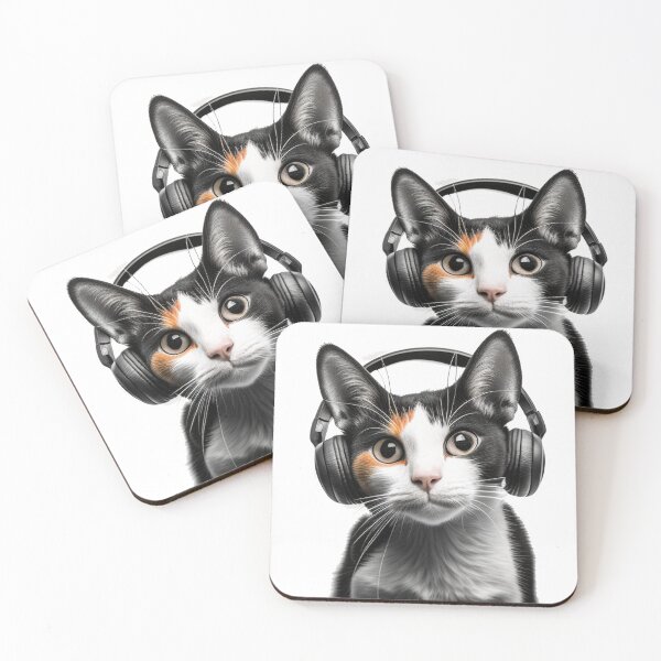 Aperçu de l'œuvre Chat Calico aimant la musique créée et vendue par thefinchington.