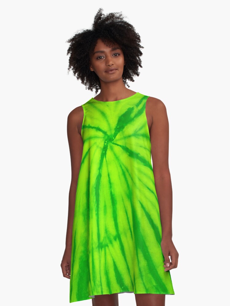 lime green tie dye dress