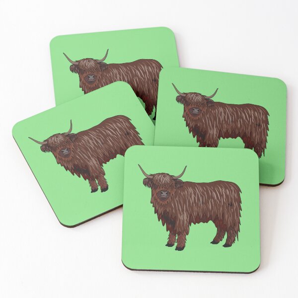 Item preview, Highland cow cartoon illustration designed and sold by Misscartoon.