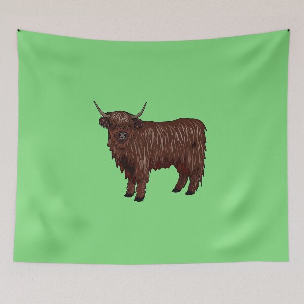 Item preview, Highland cow cartoon illustration designed and sold by Misscartoon.
