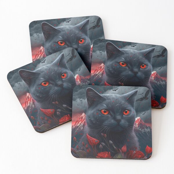 Item preview, Evil Black British Shorthair Cat designed and sold by Nocturne  Paws.