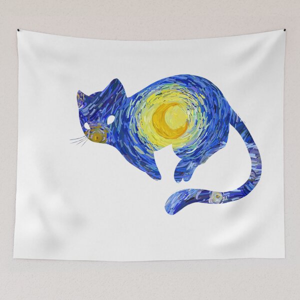 Item preview, Van Gogh Cat Starry Night Van Gogh Cat Lovers designed and sold by Vangoholic.