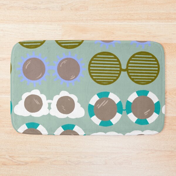 Item preview, Cool beachy sunshades in lavender, teal, olive green on sage designed and sold by katerosestudios.