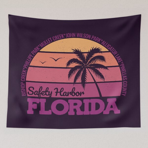 Item preview, Safety Harbor Florida Sunset Retro Vintage Local Pride Logo designed and sold by CRHPOD20.