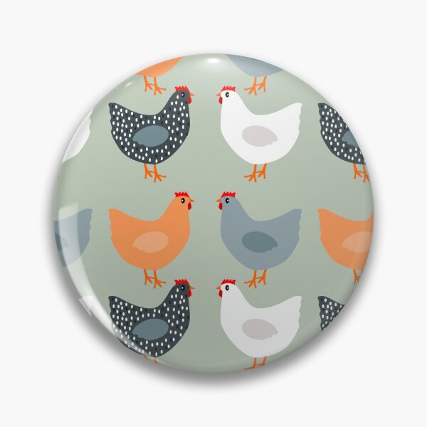 Item preview, Country Chicken Pattern on Green designed and sold by DandelionDays.
