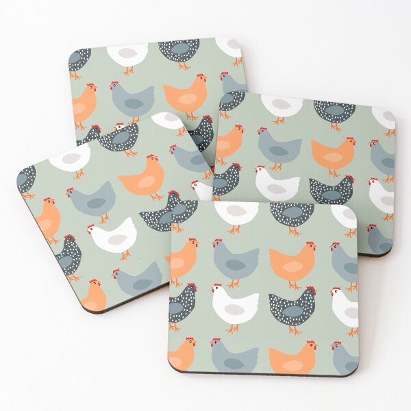 Item preview, Country Chicken Pattern on Green designed and sold by DandelionDays.