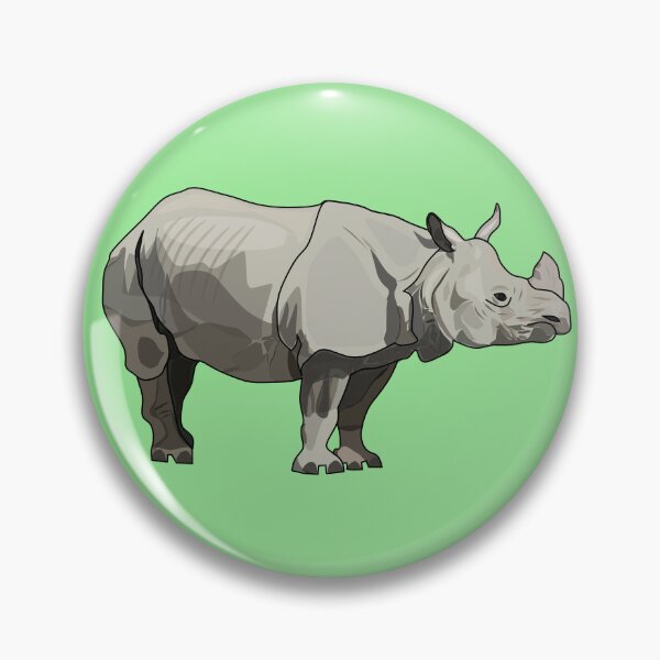 Item preview, Javan rhinoceros cartoon illustration designed and sold by Misscartoon.