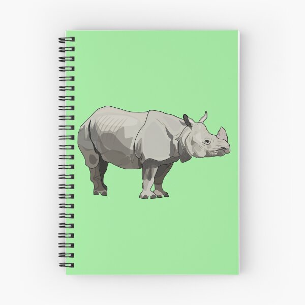 Item preview, Javan rhinoceros cartoon illustration designed and sold by Misscartoon.