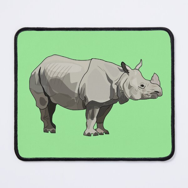 Item preview, Javan rhinoceros cartoon illustration designed and sold by Misscartoon.