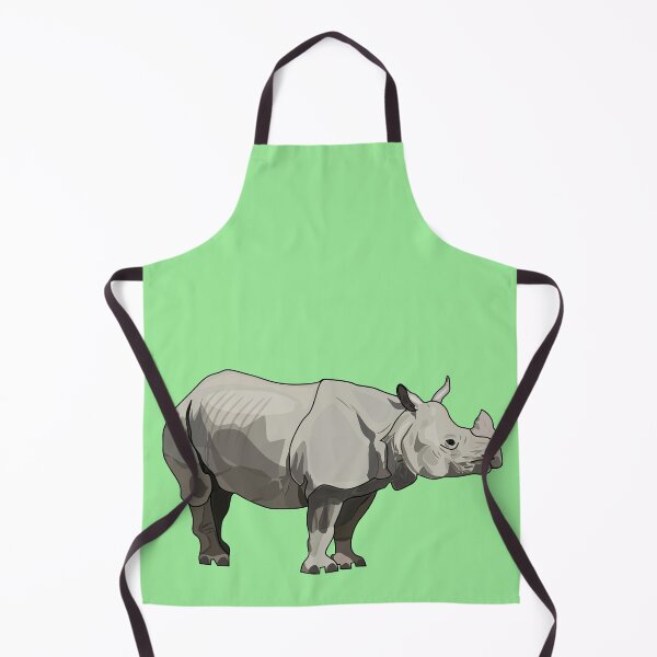 Item preview, Javan rhinoceros cartoon illustration designed and sold by Misscartoon.