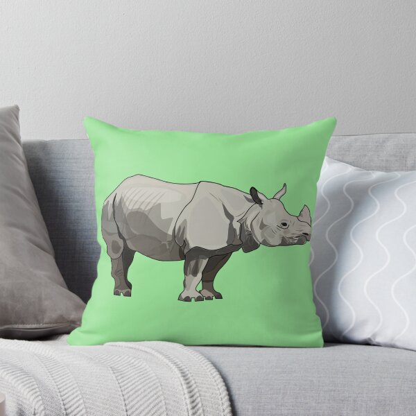 Item preview, Javan rhinoceros cartoon illustration designed and sold by Misscartoon.