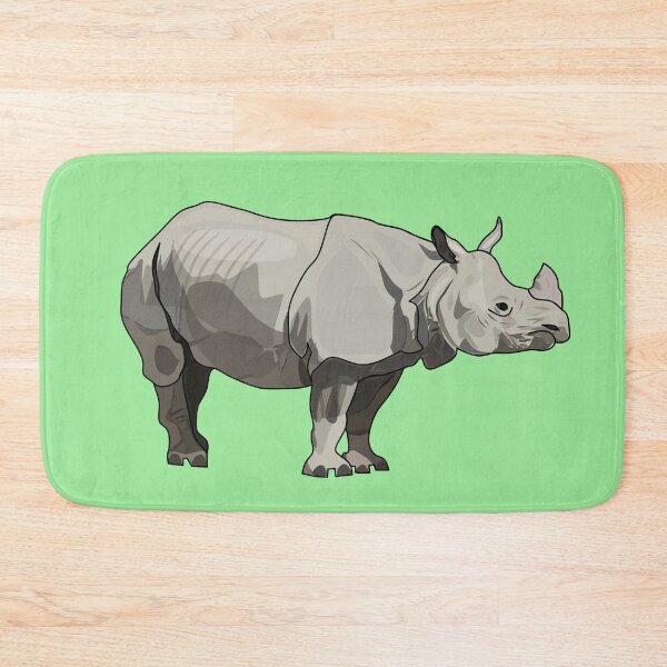 Item preview, Javan rhinoceros cartoon illustration designed and sold by Misscartoon.