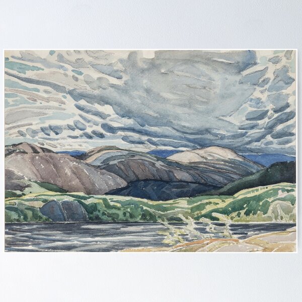 Item preview, Franklin Carmichael, La Cloche, stormy sky, landscape painting designed and sold by TheRedVineyard.