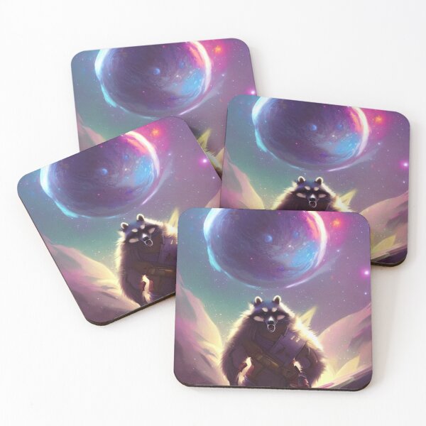 Item preview, space magical raccoon, galaxy raccoon, epic fantasy style art, galaxy theme,hearthstone style art, 99% artistic designed and sold by xMaCaRoN.