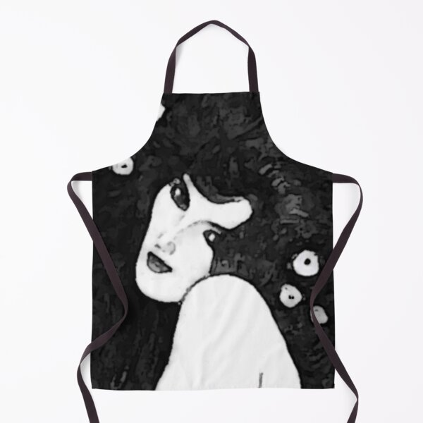 Item preview, Abstract Black and White Gustav Klimt Woman with Flowers in Her Long Hair Beethoven Friese Painting Monochromatic Halftone Effect Edit by Veda Graphic designed and sold by kattakitty.