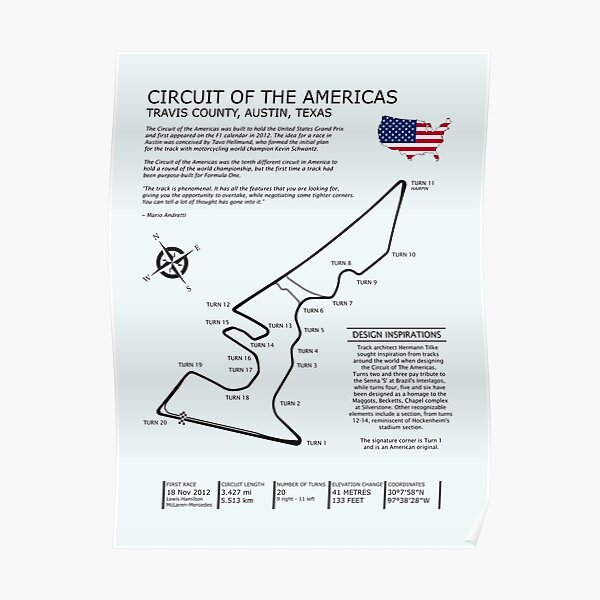 “The Circuit of the Americas” Poster for Sale by rogue-design | Redbubble