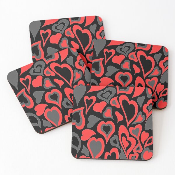 Item preview, Retro Vintage Red and Black Hearts designed and sold by Timeknights.
