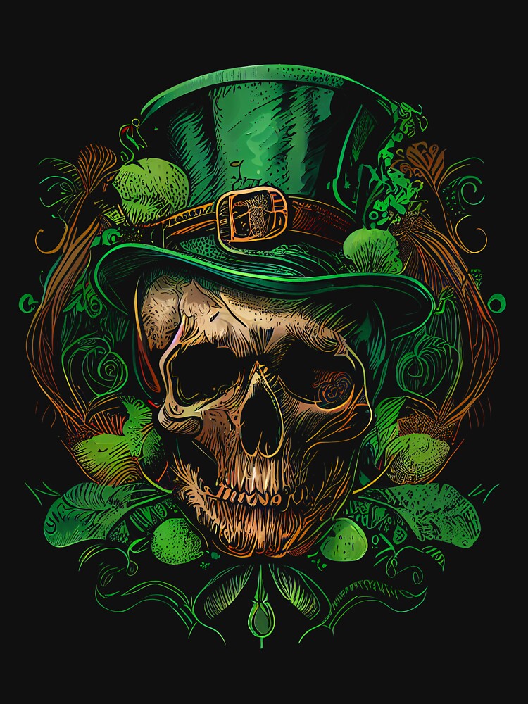 Sugar Skull Saint Patricks Day Of Dead T-Shirt