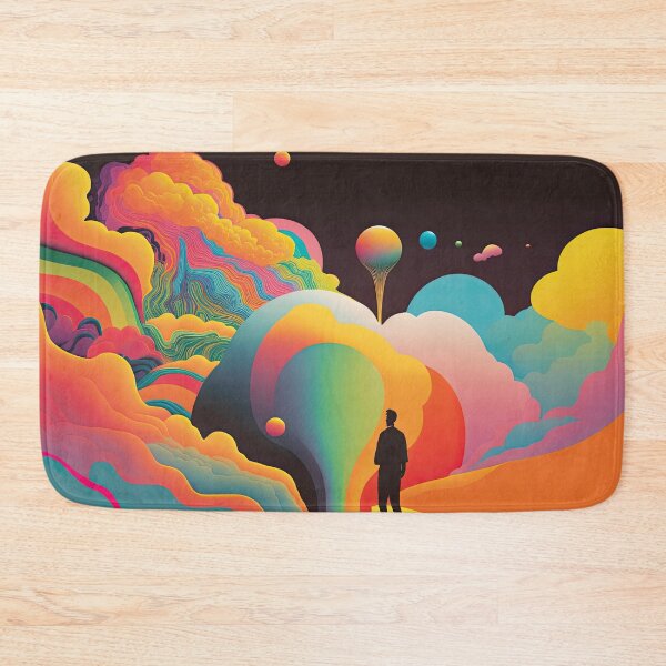 Item preview, Man in the clouds in the sky made up of rainbow colors by generative AI designed and sold by aicanfeel.