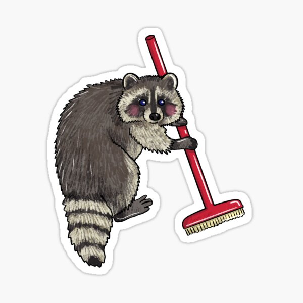 Item preview, Housekeeping Raccoon  designed and sold by ArtbyBiancaRose.
