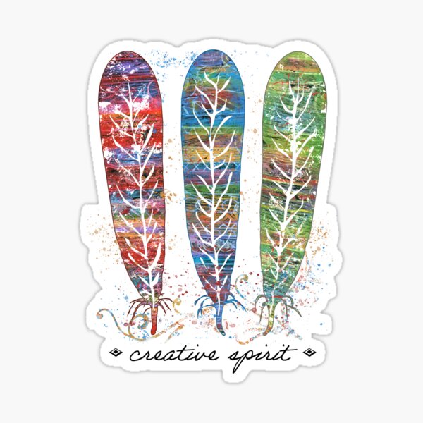 Colorful Creative Spirit Feathers Sticker