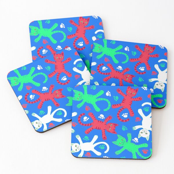 Item preview, Italian flying kitties on blue  designed and sold by QuirkyCatz.