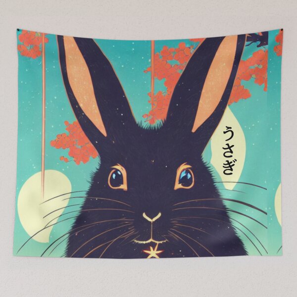 Item preview, Cozy Winter Black English Lop Jersey Wooly Rabbit Bunny with Cute Eyes designed and sold by wigobun.