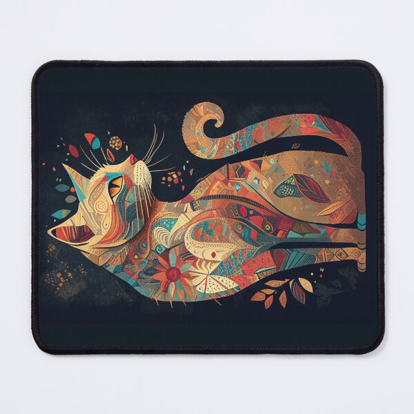 Item preview, Boho Cat 120 Abstract Art Print Painting Wall Decor designed and sold by winterkitty88.