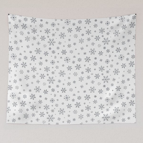 Item preview, Winter snowflake line vector seamless pattern designed and sold by Mahe-Art.