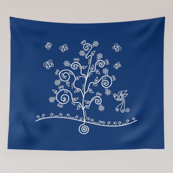 Item preview, Swirly tree and friends (Dark BG) designed and sold by mixMixtli.