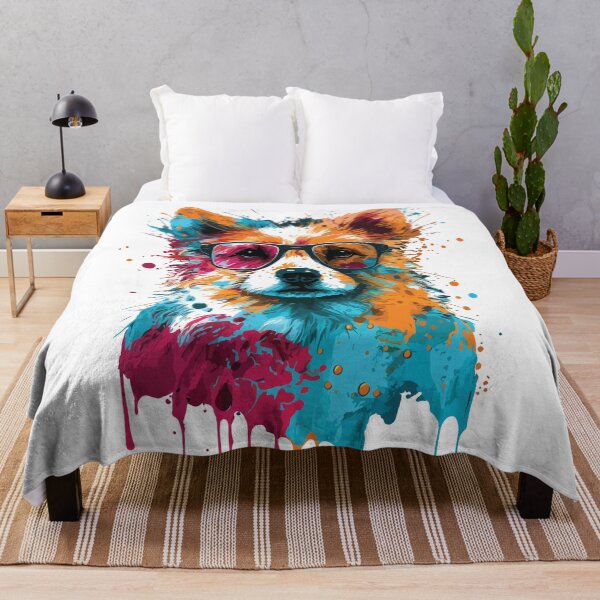 Item preview, Fantasy abstract dog portrait painting with a colorful for T-shirt design. designed and sold by Fugacar.