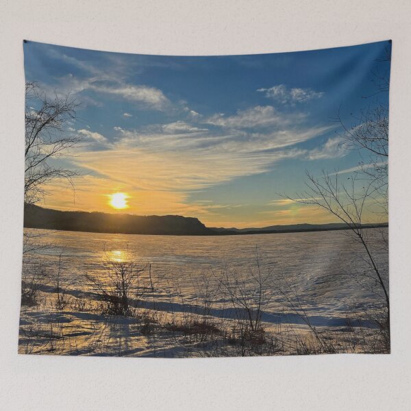 Item preview, Frozen River Sunset designed and sold by emikat-art.