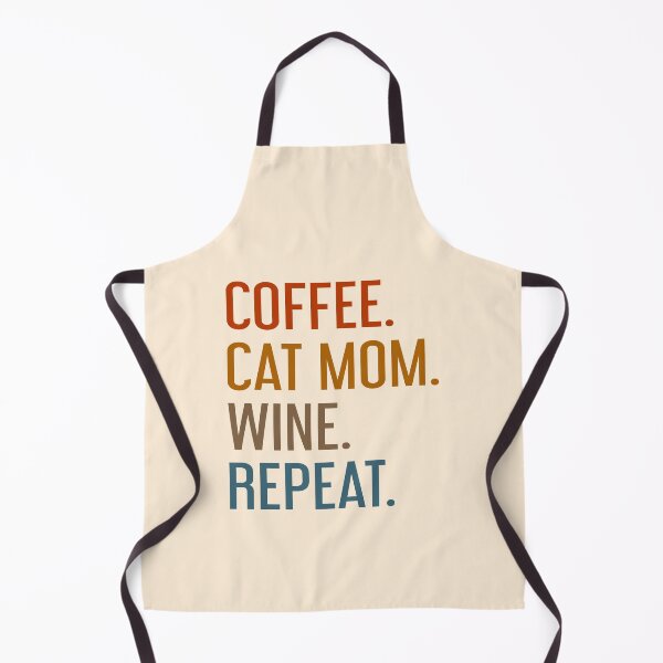 Item preview, Coffee Cat Mom Wine Repeat Retro Vintage Funny Cat Lover Pet Owner Gift designed and sold by EvengoDesign89.