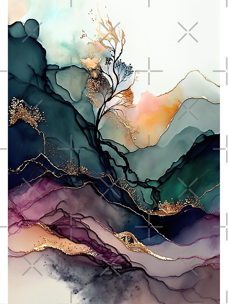 Stormy Wine Hues - Abstract Alcohol Ink Art Poster for Sale by inkvestor